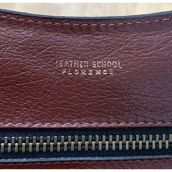 Vintage Leather School Florence Retro Handbag Purse Red Leather - Picture 9 of 12